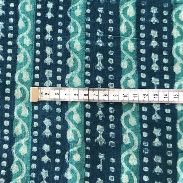 Indigo Hand Block Print aus Indien - TURQUOISE STRIPES SLUB COTTON